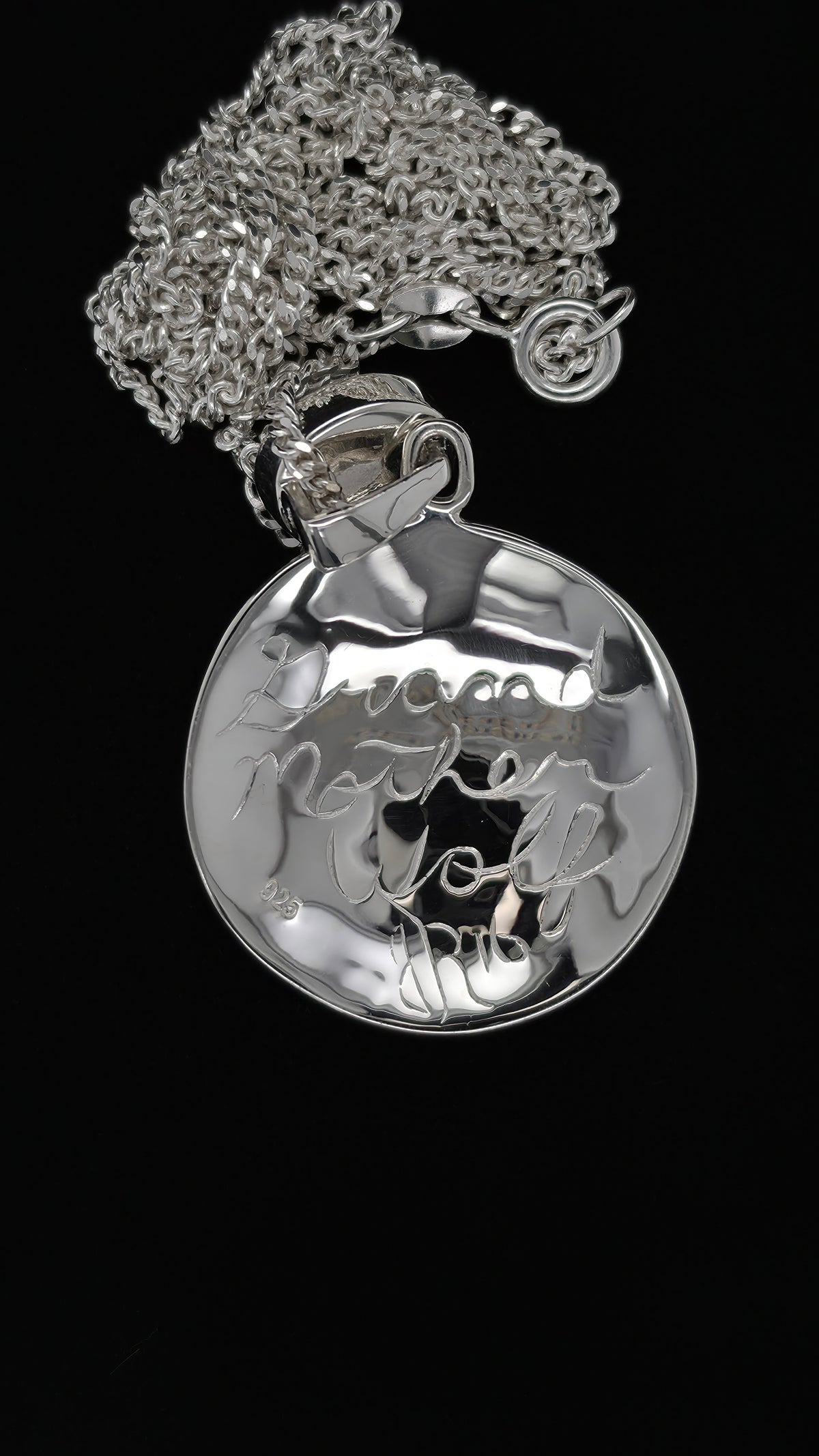 Grand Mother Wolf Pendant Inlay