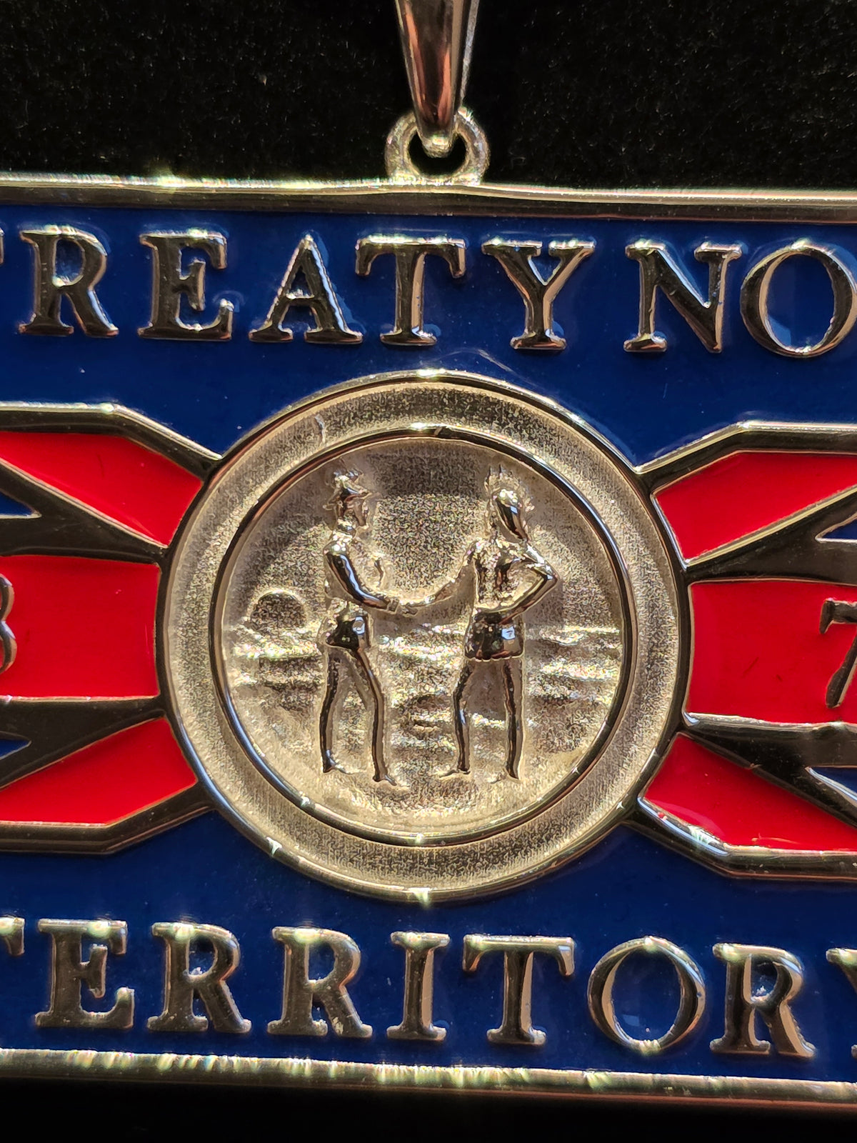 Treaty 6 Flag Large Silver Pendant
