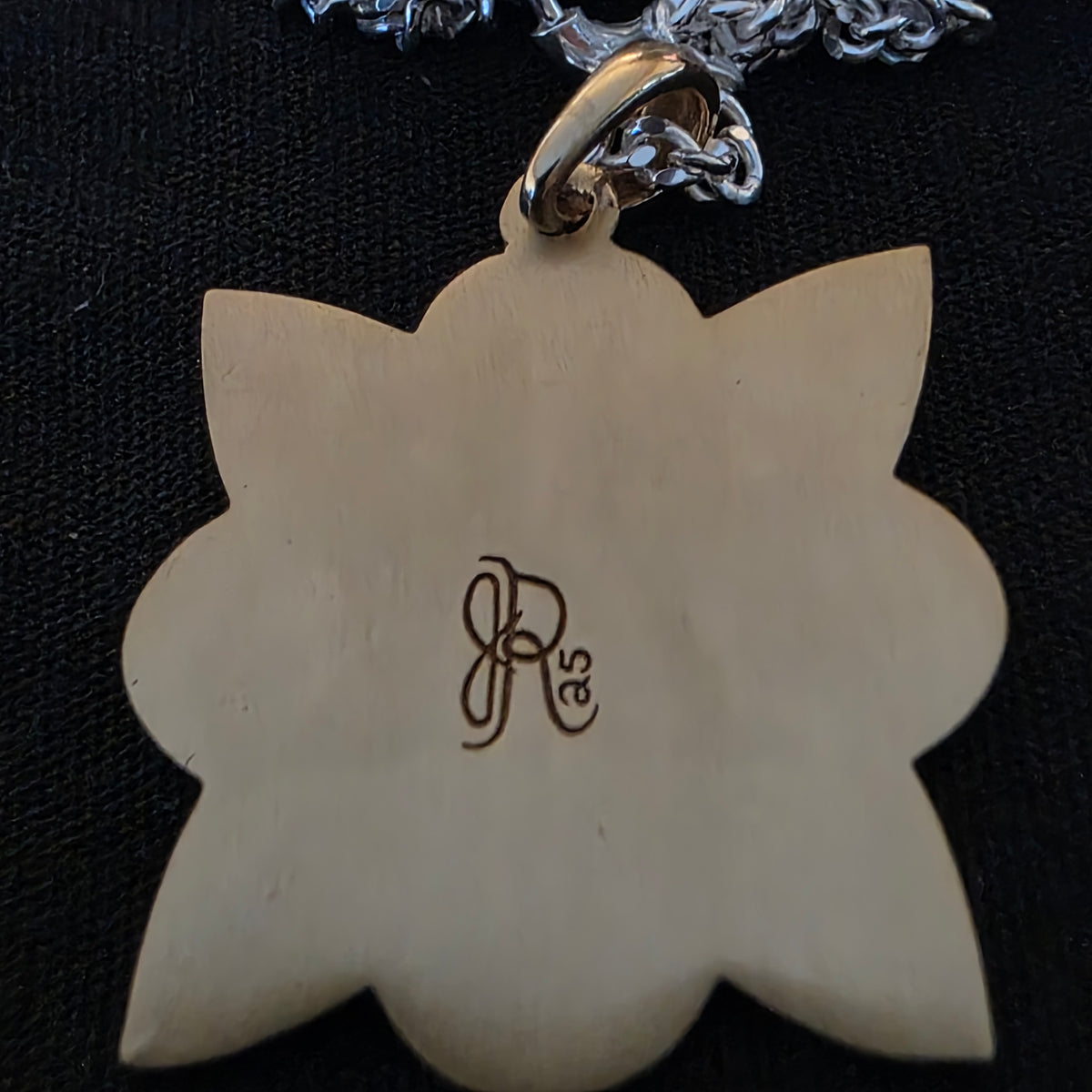Prairie Sky Bloom – Floral Beadwork Brass Pendant