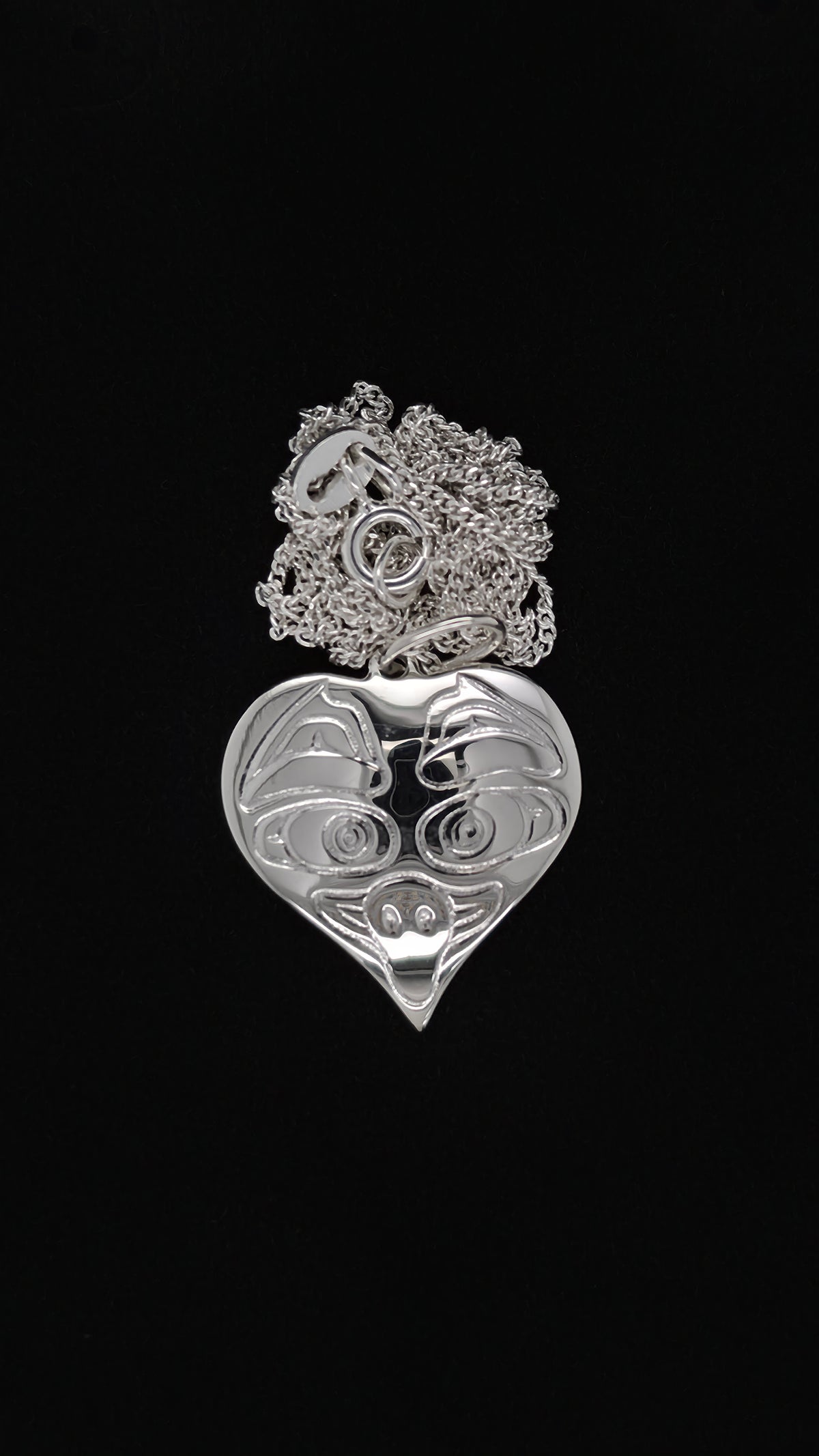 Owl Heart Sterling Silver Pendant