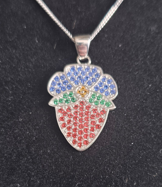 Strawberry Facet Silver Pendant