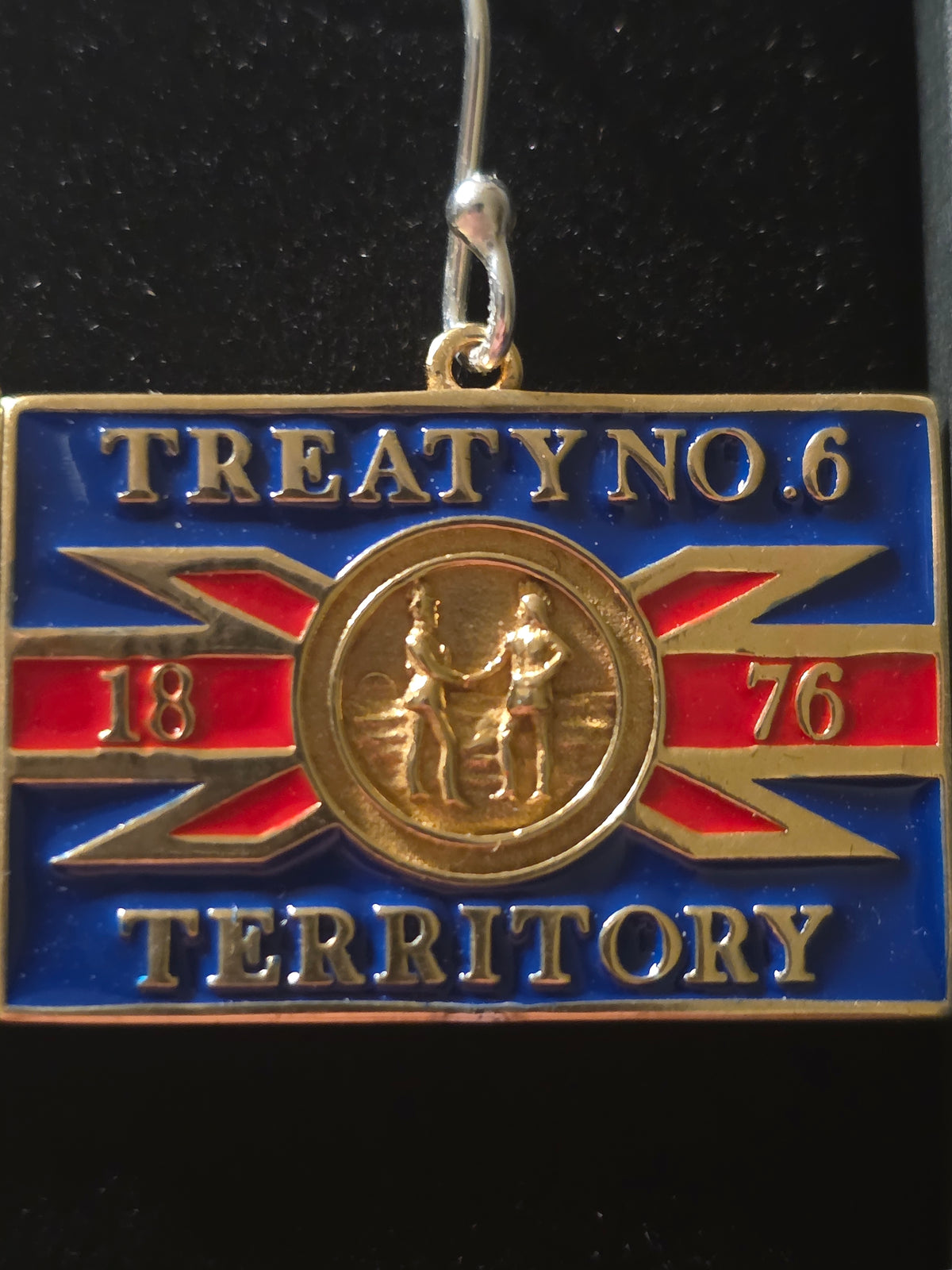 Treaty  6 Flag Brass Earrings
