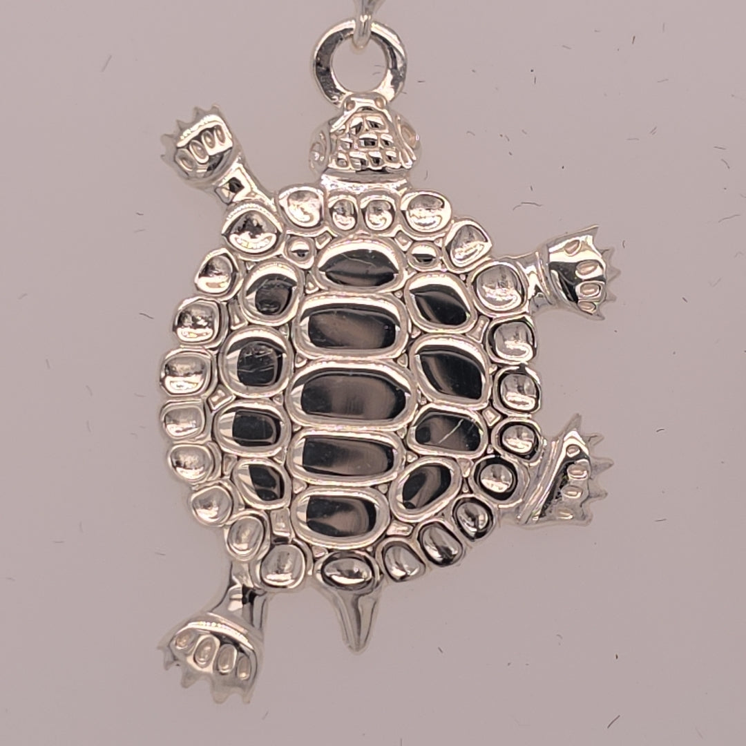 Turtle Teachings Silver Pendant